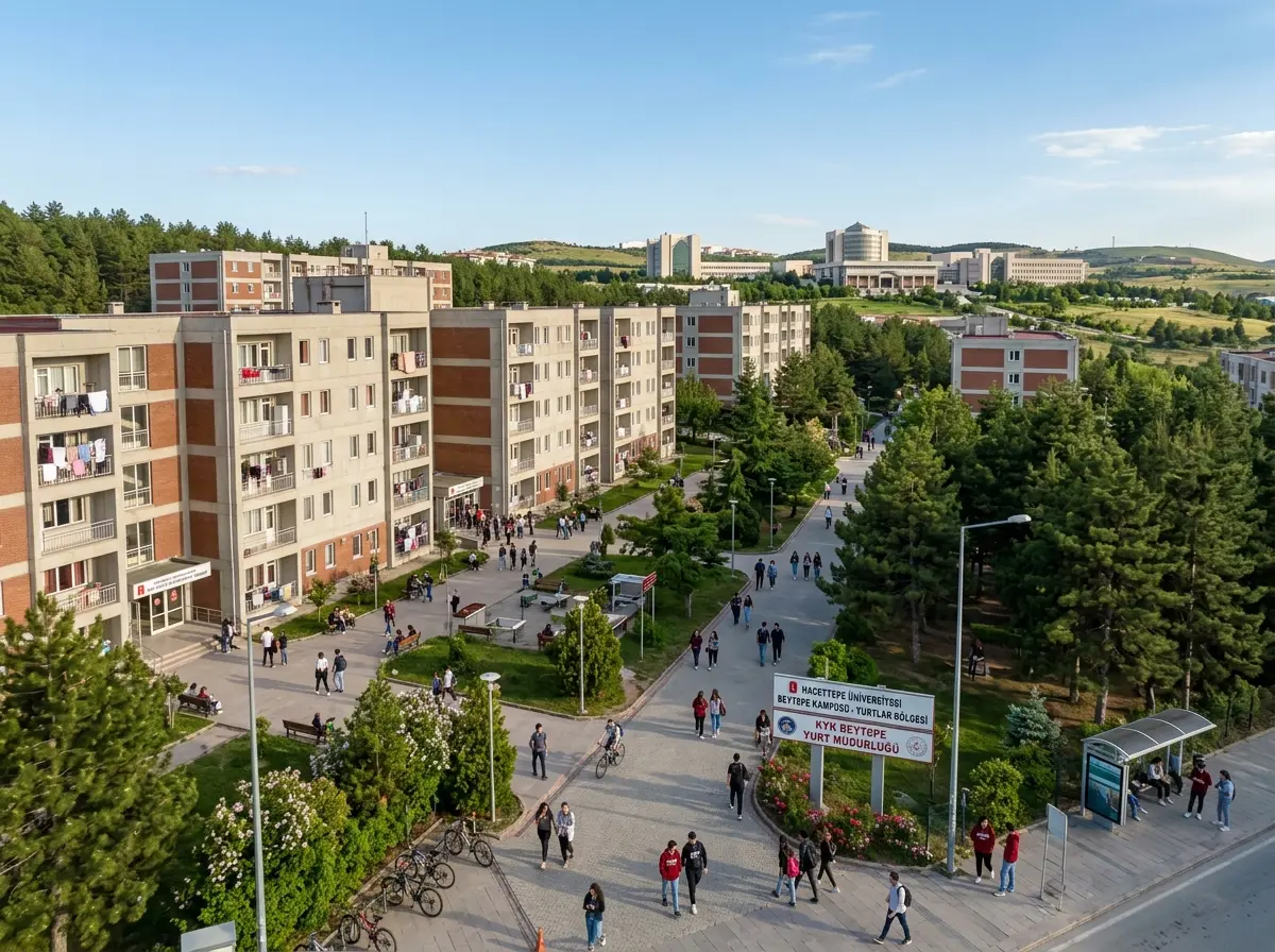 Hacettepe Üniversitesi Beytepe kampüsü çevresindeki öğrenci yurtları bölgesi